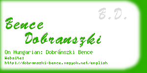 bence dobranszki business card